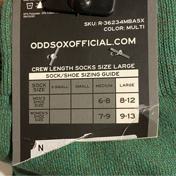 Odd Sox striped multi color block crew dress mens Socks 8-12 New - Picture 4 of 6